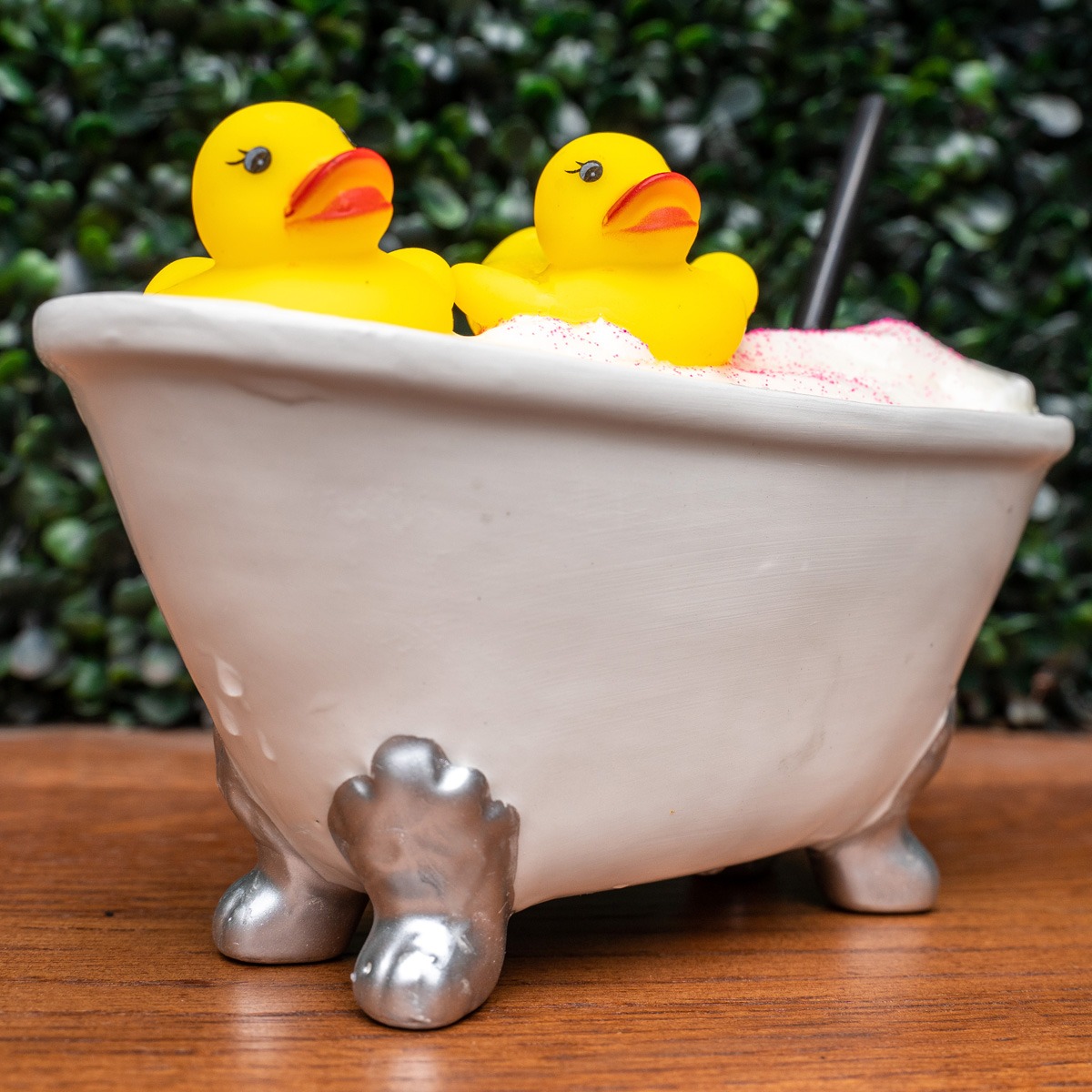 rum duck drink bathtub